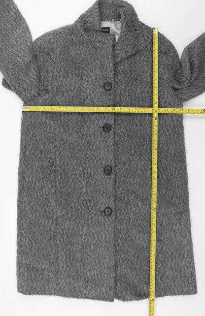 Four Seasons Women’s Grey Wool Look Overcoat Size S Lined Classic Style