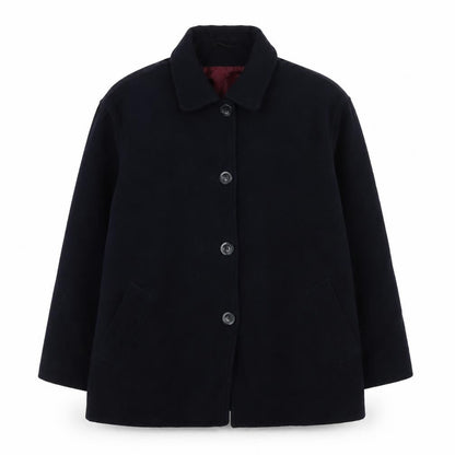 Dorothy Perkins Women's Black Wool Cashmere Blend Overcoat UK 14