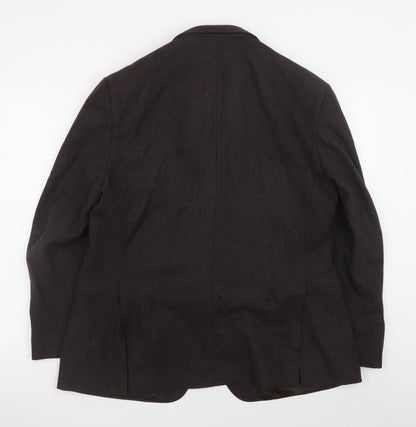 Marks and Spencer Men's Brown Wool Blend Blazer 42 Short Classic Fit
