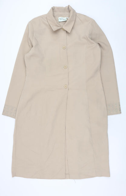 Womens UK Size 10 MishMash Designs Beige Overcoat