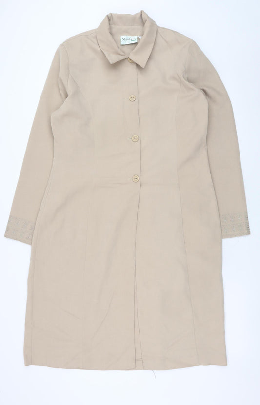 Womens UK Size 10 MishMash Designs Beige Overcoat
