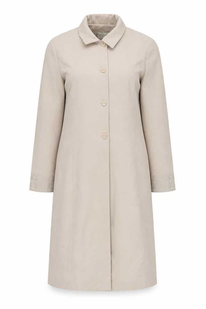 Womens UK Size 10 MishMash Designs Beige Overcoat