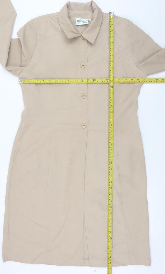 Womens UK Size 10 MishMash Designs Beige Overcoat