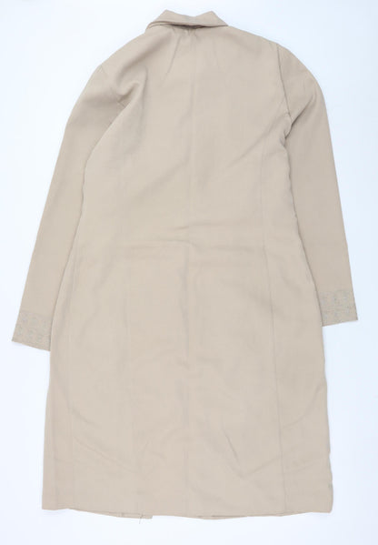 Womens UK Size 10 MishMash Designs Beige Overcoat