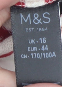 Womens UK Size 16 Marks and Spencer Multicoloured Basic T-Shirt