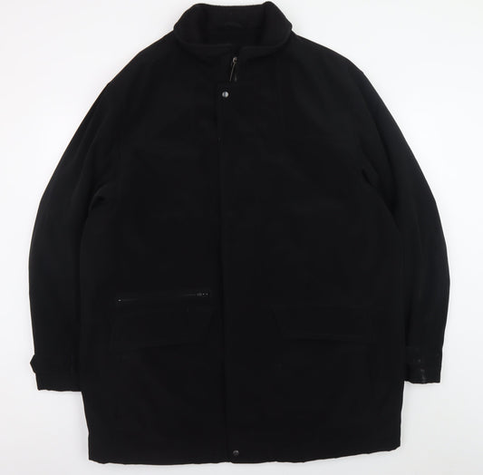 Mens UK Size XL Marks and Spencer Black Overcoat