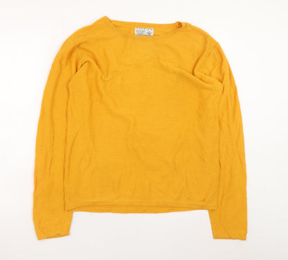 Jack & Jones Unisex Yellow Cotton Crew Neck Jumper Medium