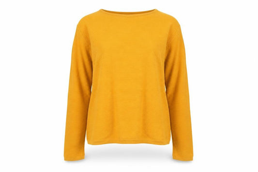 Front view of Jack & Jones unisex yellow cotton crew neck jumper medium