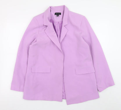New Look Women Purple Blazer UK 14 Mid-Length Lined Jacket