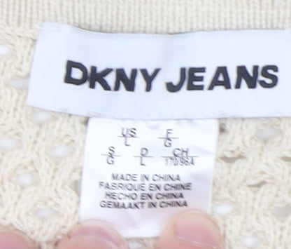 Mens UK Size S DKNY JEANS Beige Pullover Jumper