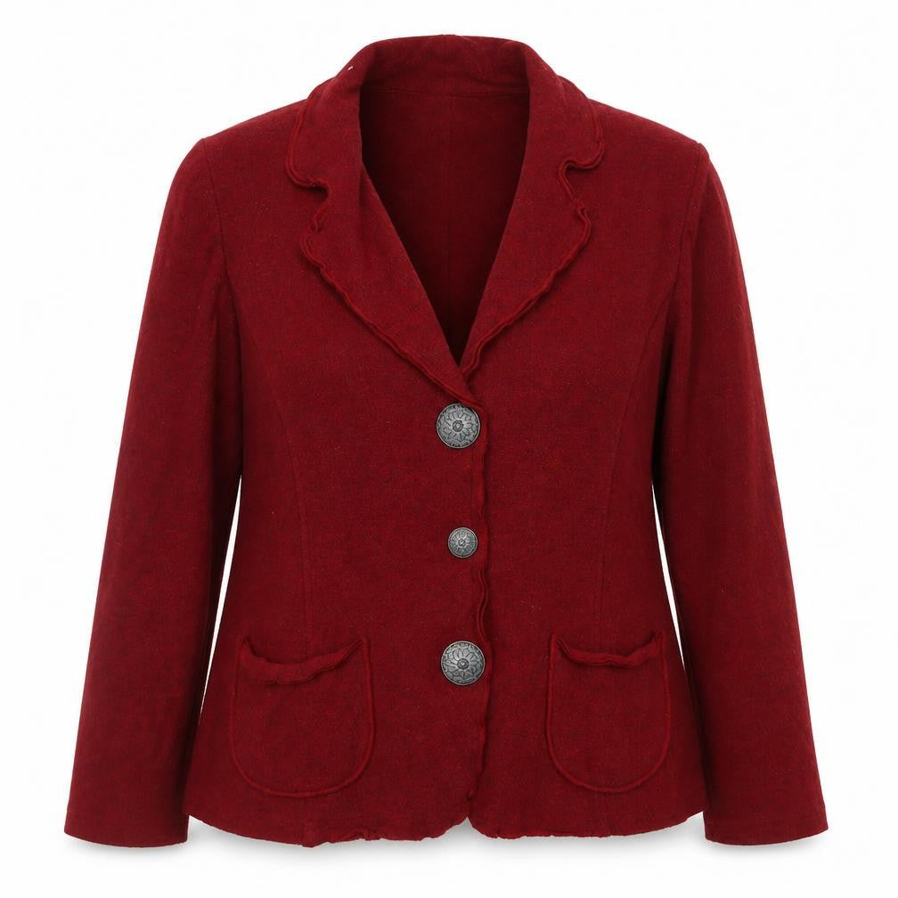 Frank Walder Women’s Red Wool Blend Blazer Jacket Size 18