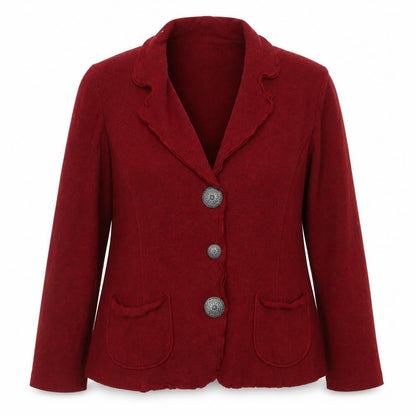 Frank Walder Women’s Red Wool Blend Blazer Jacket Size 18