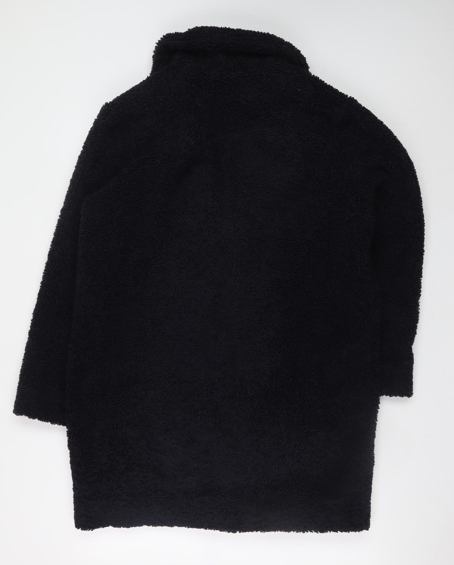 Womens UK Size 10 F&F Black Overcoat