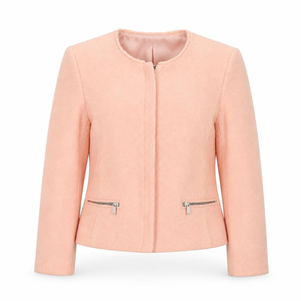 Zara Woman Pink Wool Blend Short Biker Jacket Women’s Size 12