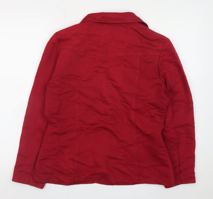 DIJON Women's Red Cotton Classic Blazer Size 12