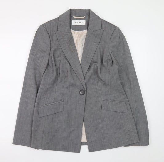 Planet Women's Grey Wool Blend Blazer Jacket Size 10