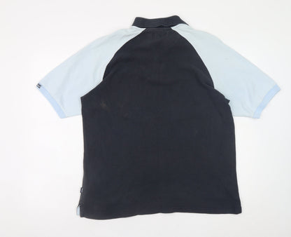 Maine New England Men’s Blue Colourblock Cotton Polo Shirt Size L