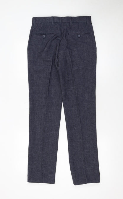Mens UK Size S NEXT Regular Fit Dress Pants Blue Trousers