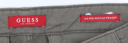 Mens UK Size 28x32 GUESS Regular Fit Cargo Brown Trousers