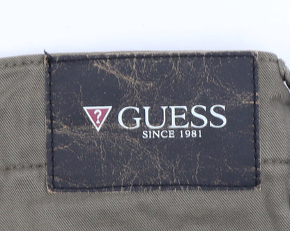 Mens UK Size 28x32 GUESS Regular Fit Cargo Brown Trousers
