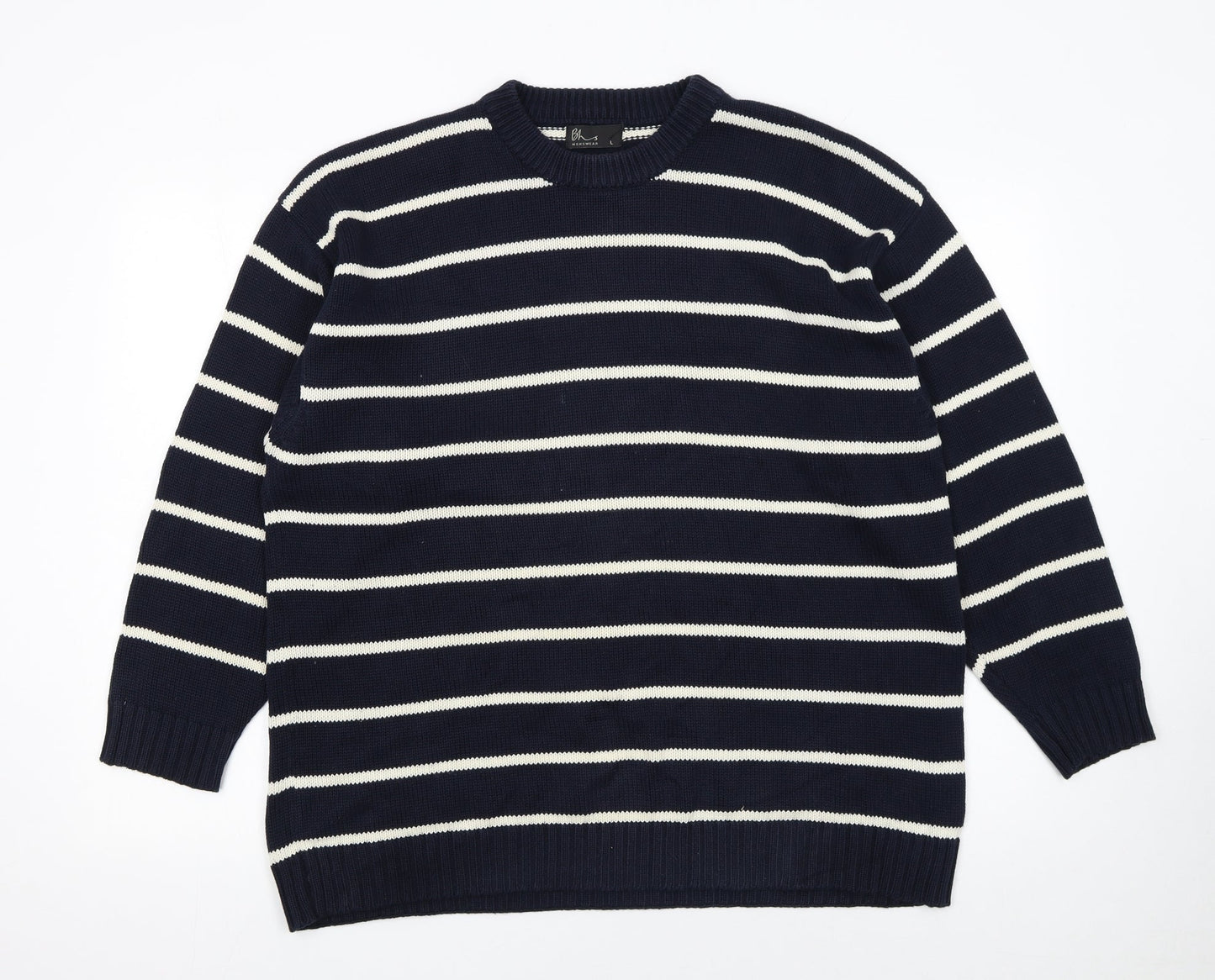 Mens UK Size L BHS Blue Pullover Jumper