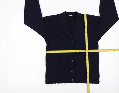 Adams Girls Blue Acrylic Button-Up Knit Cardigan 10 Years