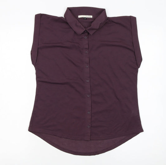 Womens UK Size 8 River Island Purple Basic Button-Up