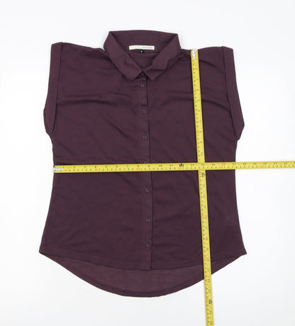 Womens UK Size 8 River Island Purple Basic Button-Up