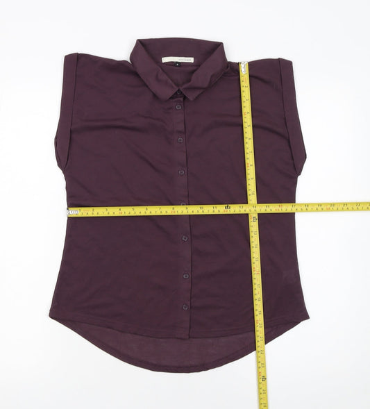 Womens UK Size 8 River Island Purple Basic Button-Up