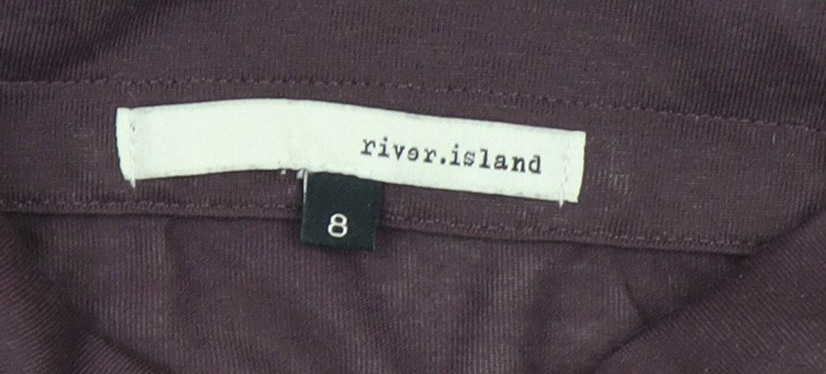 Womens UK Size 8 River Island Purple Basic Button-Up