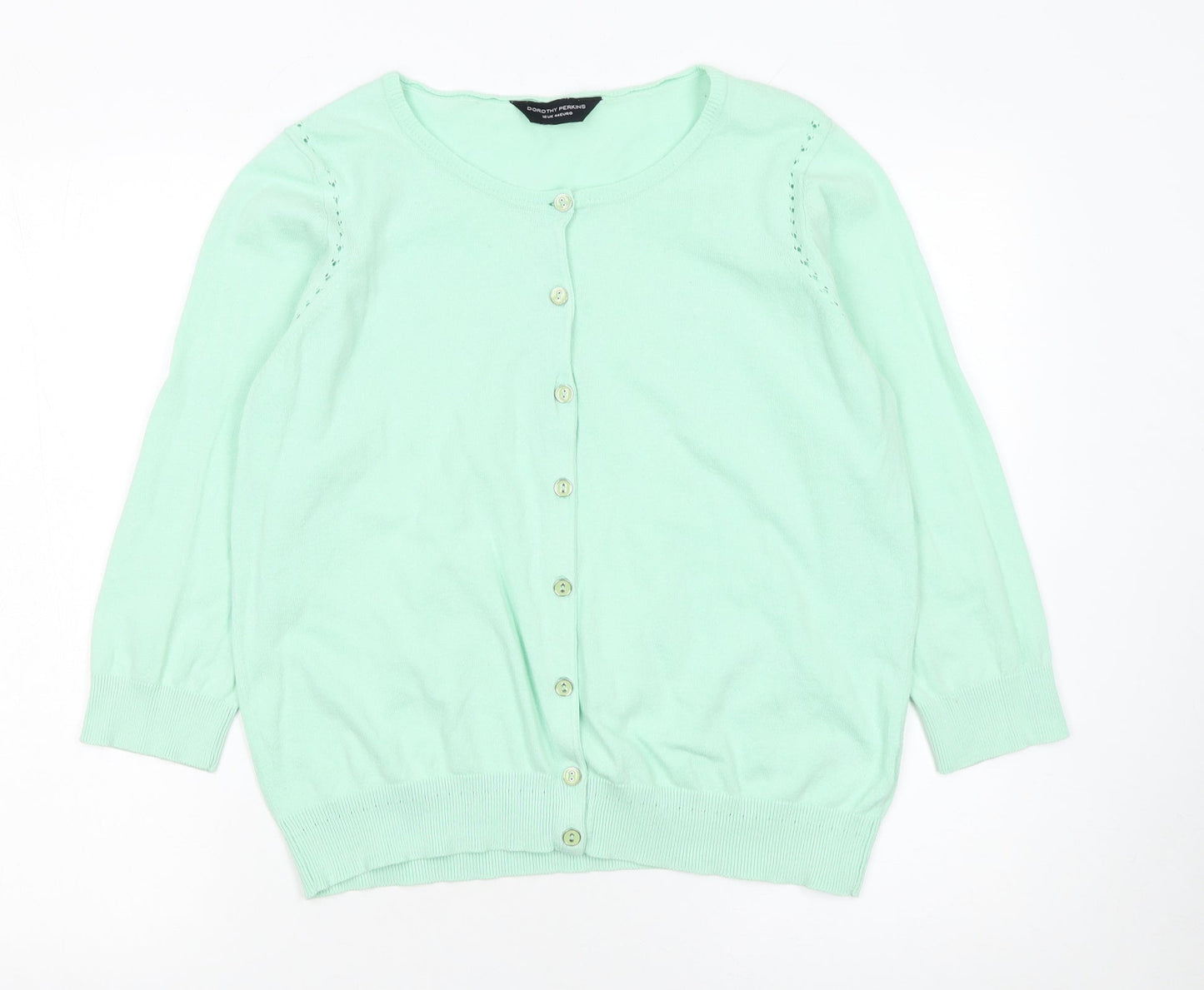 Womens UK Size 16 Dorothy Perkins Green Cardigan Jumper