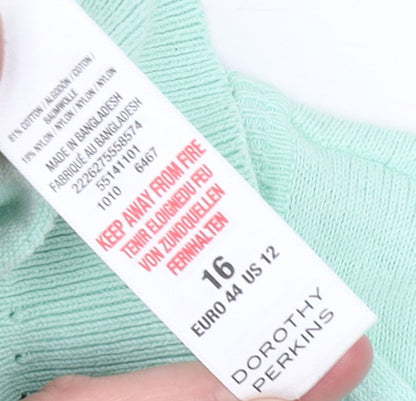 Womens UK Size 16 Dorothy Perkins Green Cardigan Jumper