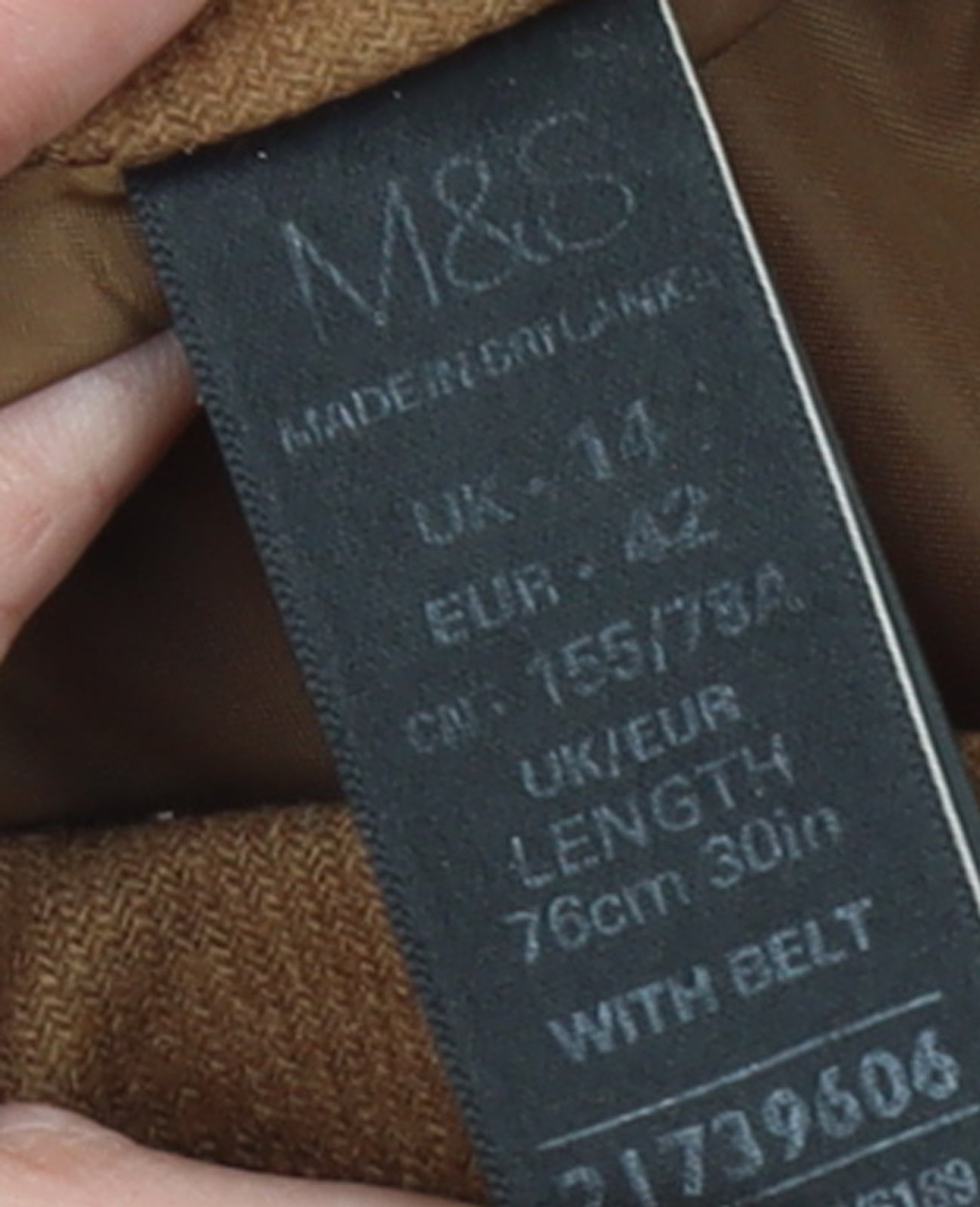Womens UK Size 14 Marks and Spencer A-Line Twill Skirt