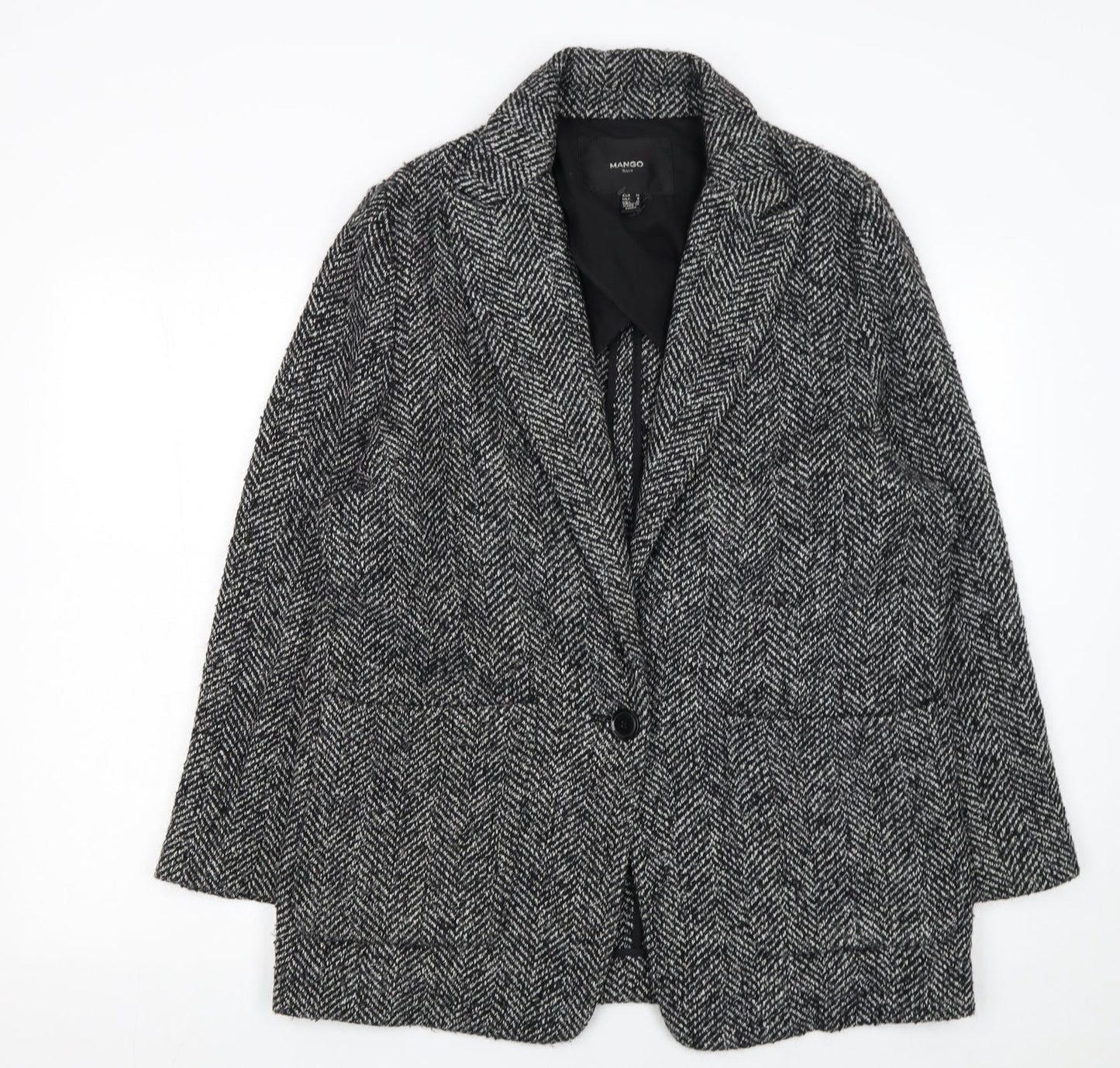 Womens UK Size 12 Mango Regular Grey Blazer