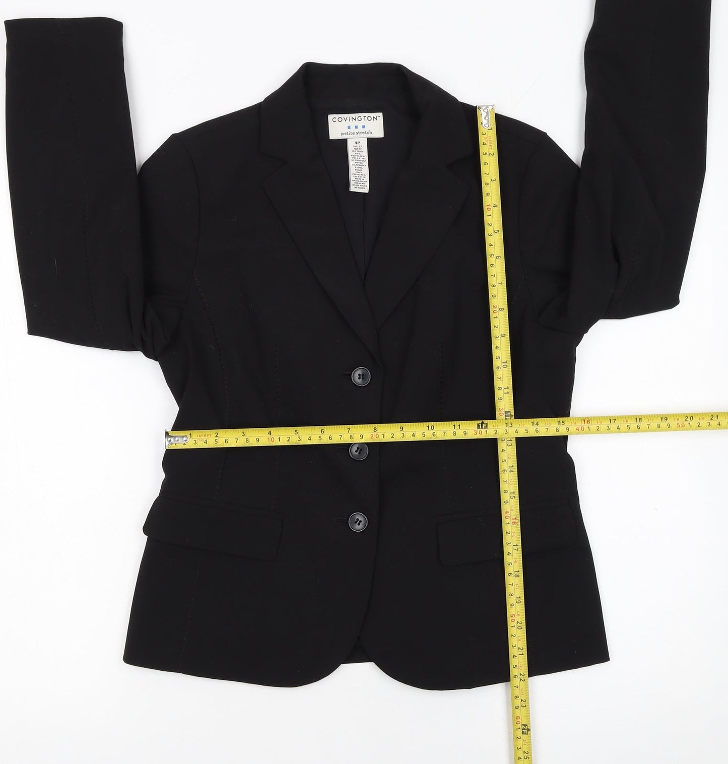 Womens UK Size 4 Petite Covington Petites Black Blazer