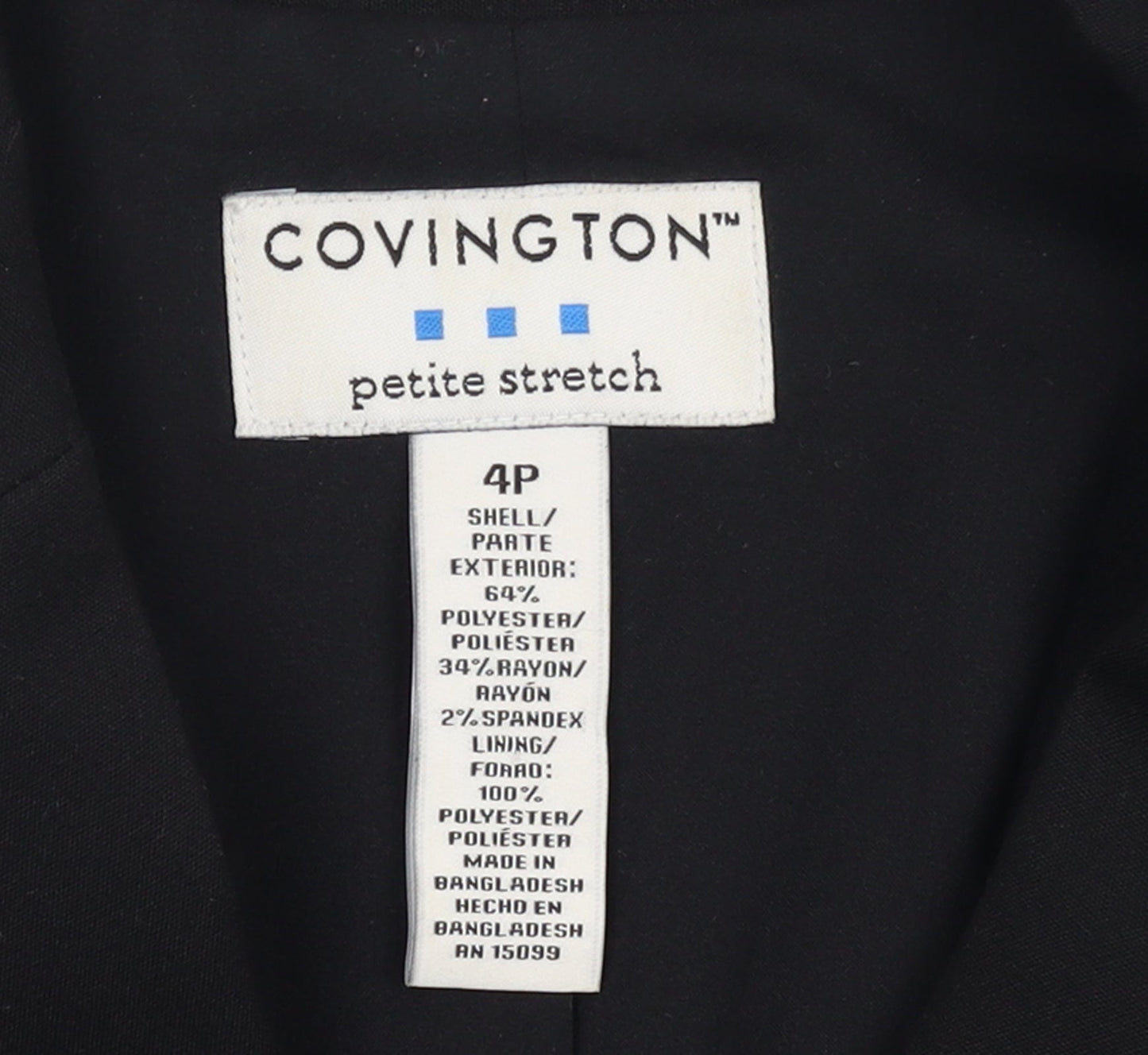 Womens UK Size 4 Petite Covington Petites Black Blazer