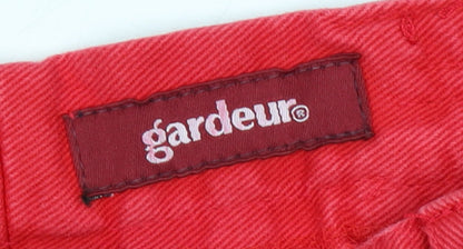 Gardeur Womens Red Cotton Tapered Classic Jeans Size 12