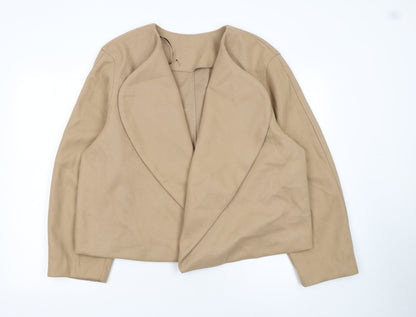 H&M Divided Women Beige Blazer Jacket Size 14 Regular Fit