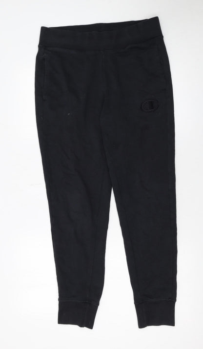 Mens UK Size S Champion Regular Fit Jogger Black Trousers