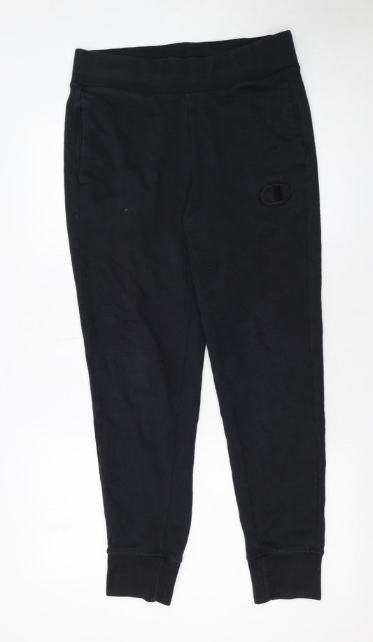 Mens UK Size S Champion Regular Fit Jogger Black Trousers