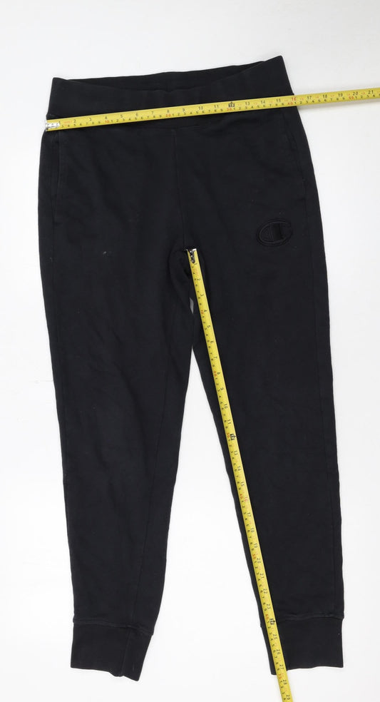 Mens UK Size S Champion Regular Fit Jogger Black Trousers