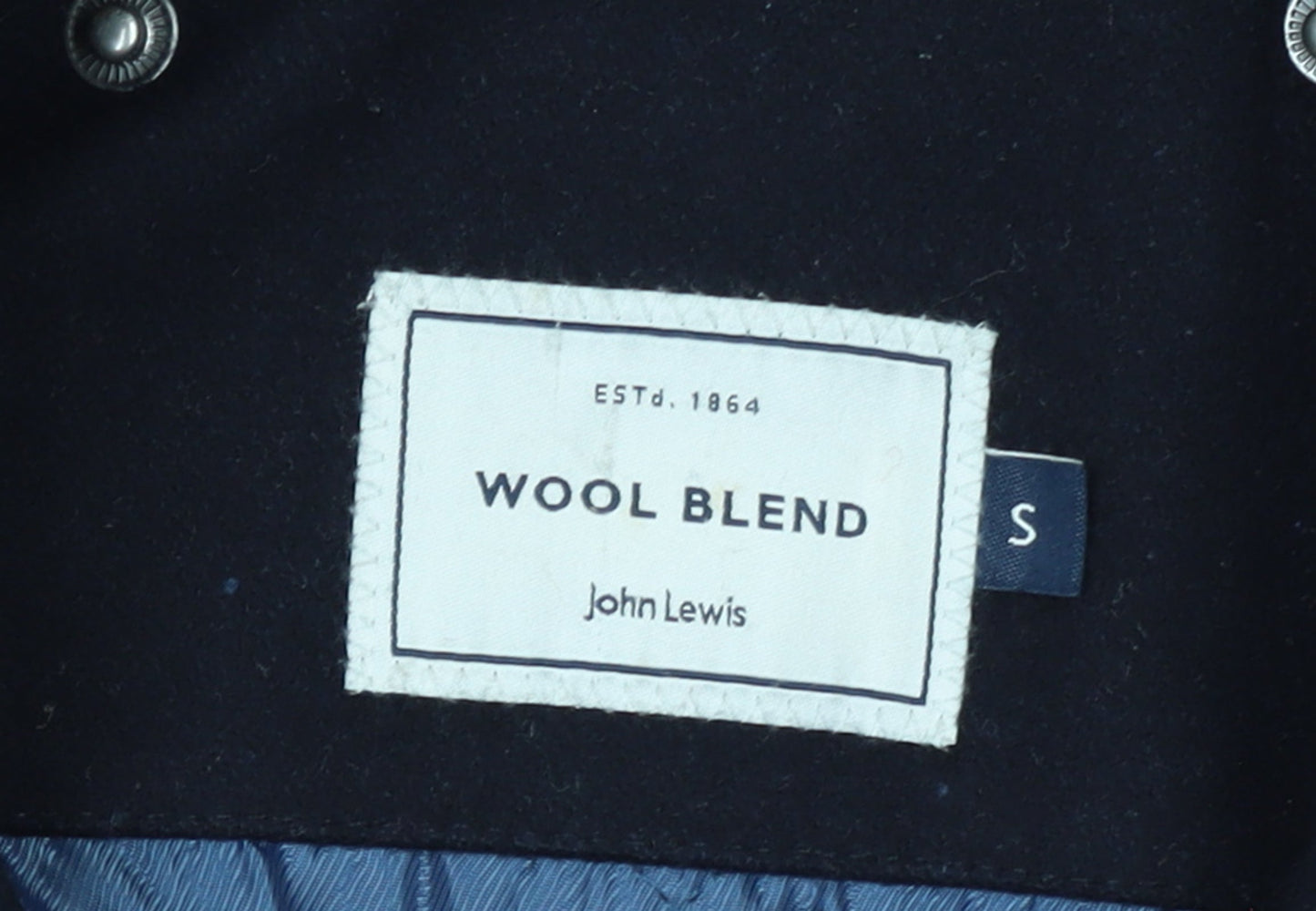 Womens UK Size S John Lewis Black Pea Coat