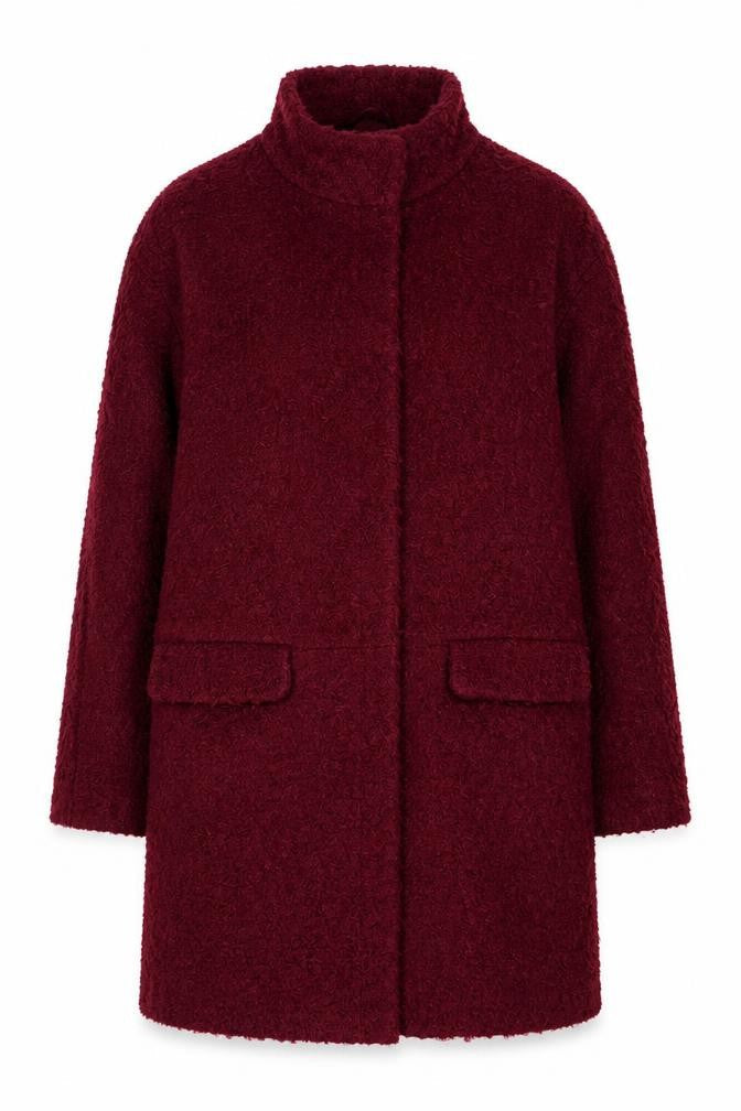 Monsoon Womens Red Wool Blend Mid-Length Coat Size 10