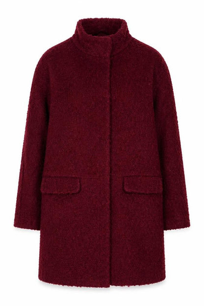 Monsoon Womens Red Wool Blend Mid-Length Coat Size 10
