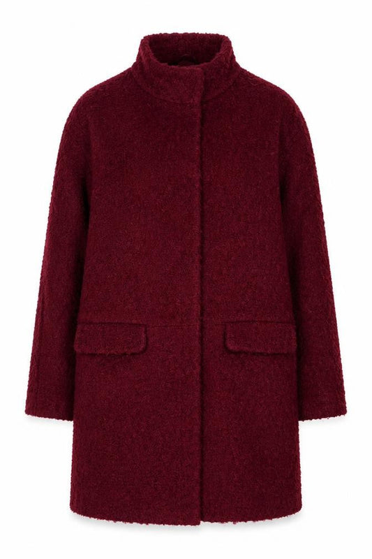 Monsoon Womens Red Wool Blend Mid-Length Coat Size 10