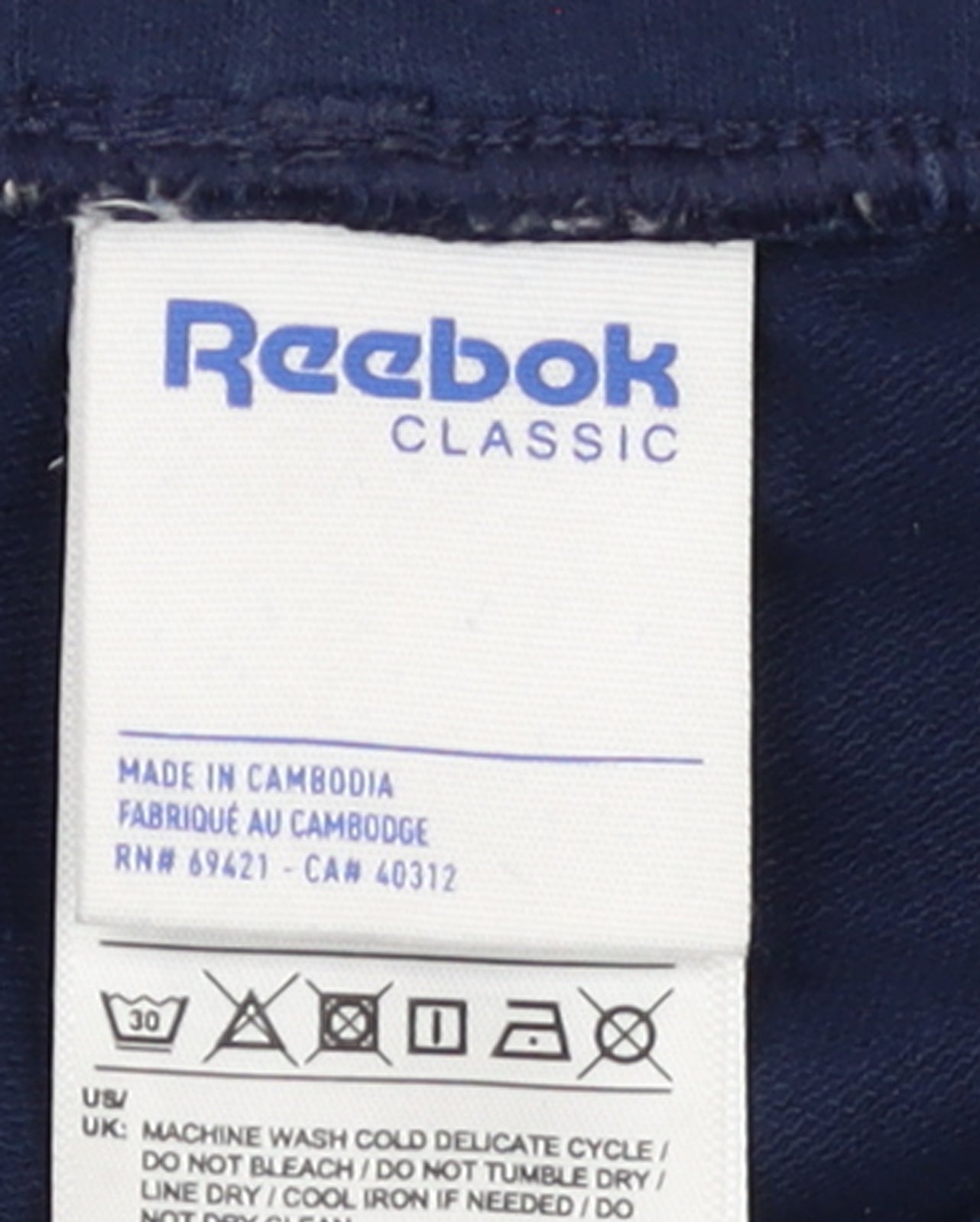 Womens UK Size S Reebok Regular Fit Jogger Blue Trousers