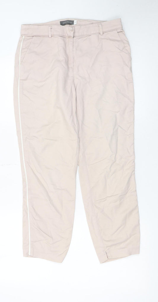 Womens UK Size 8 Mint Velvet Slim Fit Chino Beige Trousers