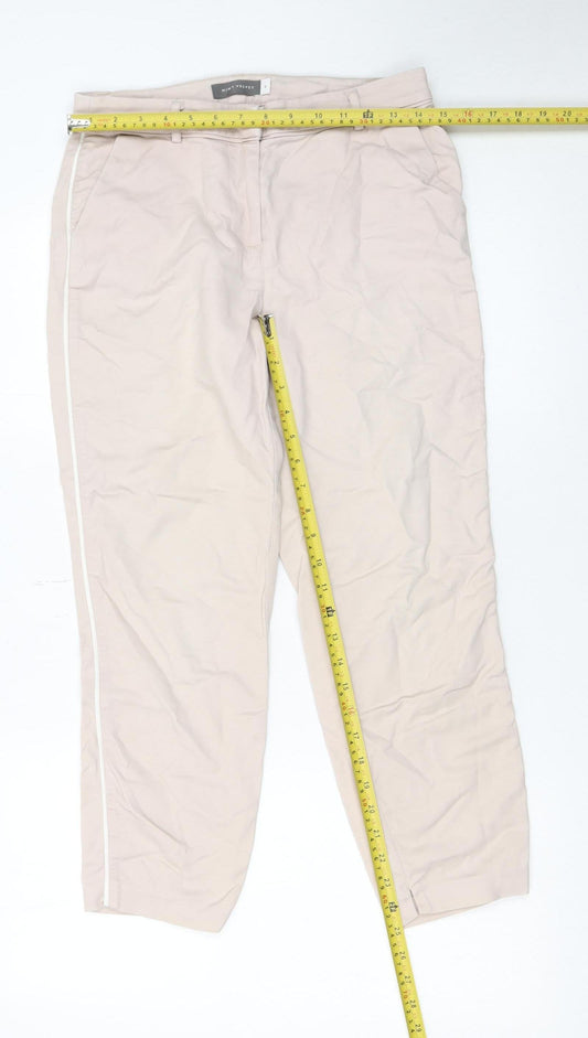 Womens UK Size 8 Mint Velvet Slim Fit Chino Beige Trousers