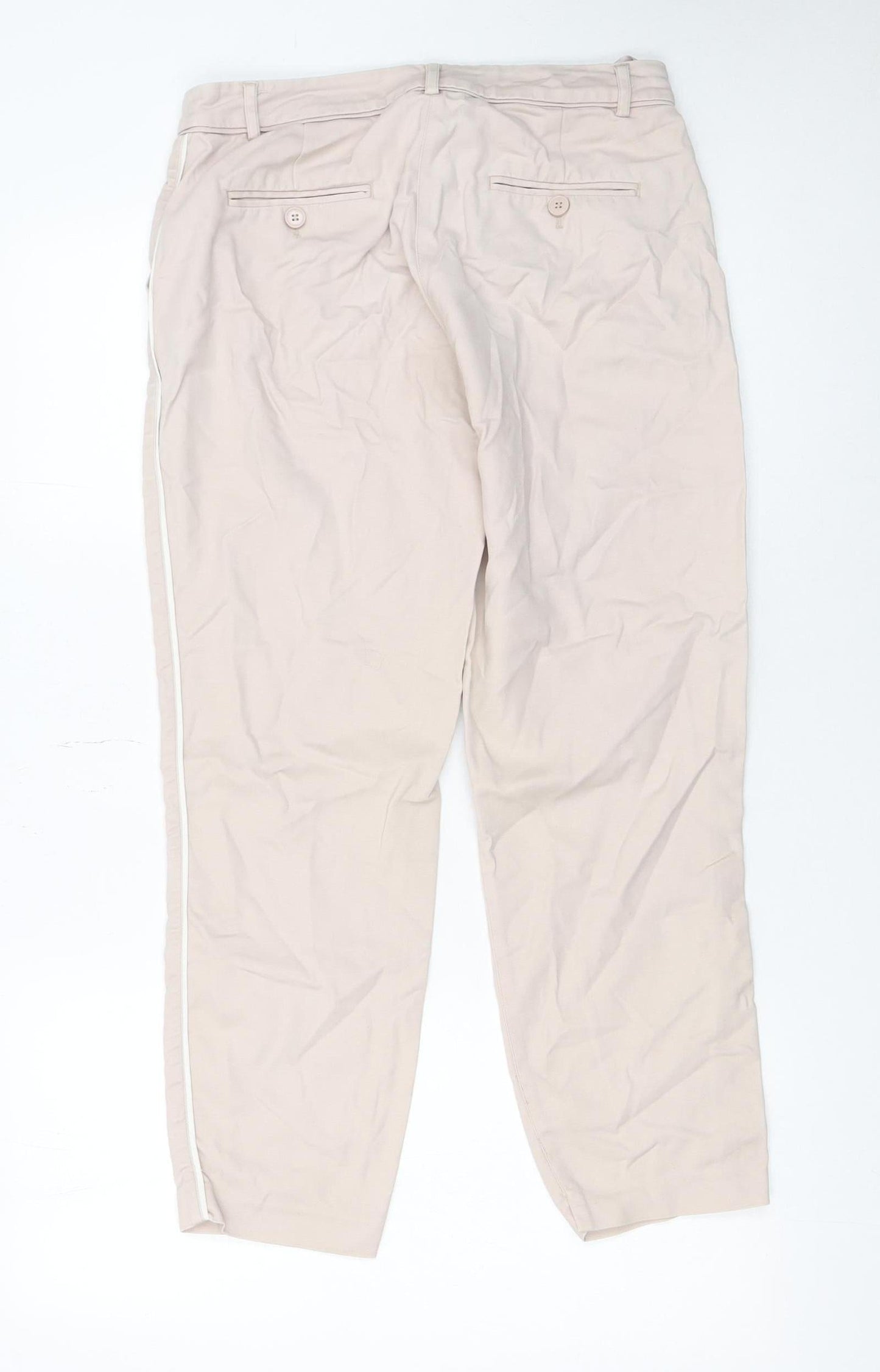 Womens UK Size 8 Mint Velvet Slim Fit Chino Beige Trousers