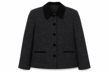 Berkertex Women's Grey Wool Blend Button Jacket Size 14 Classic Style